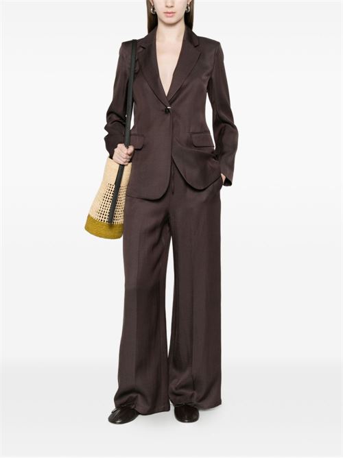Giacca donna Emme Marella in viscosa e lino chocolat a due bottoni EMME Marella | CHARME1003
